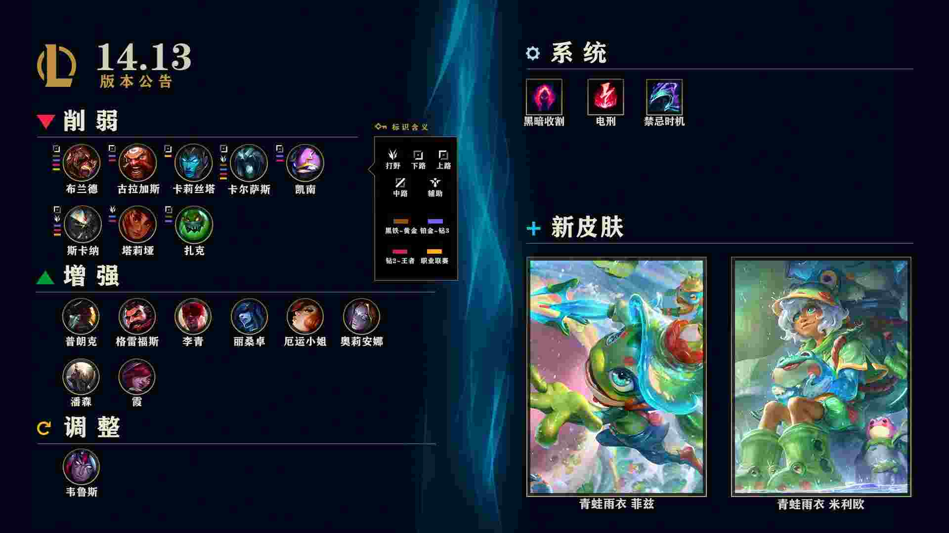 LOL国服14.13版本更新公告：死歌蝎子削弱，电刑CD减少5秒